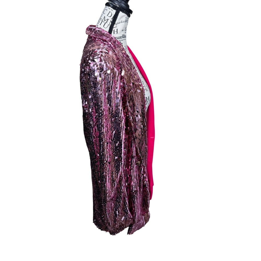 Hot Pink Sequin-Accent Blazer - Picture 4 of 14
